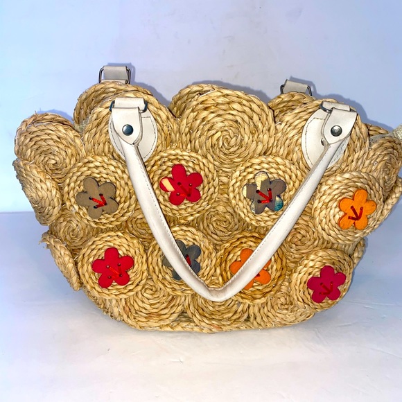 Vintage Australian Straw Raffia Zipper Top Purse - Picture 1 of 6